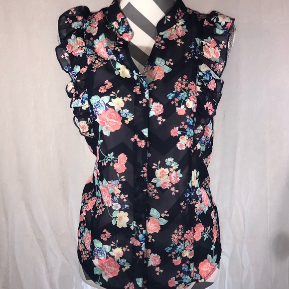 Almost Famous Tops - Blue Sleeveless Top